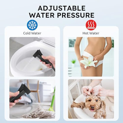 Arofa Built-in Hot and Cold Bidet Sprayer, Hands-Free Control, Matte Black - color: Black, size: Built-in Hot & Cold Water Modes-Square