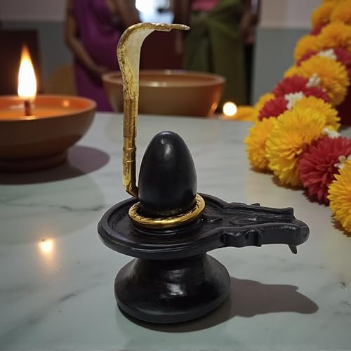 Brass Lord Shiva Sheshnaag Maharaj Idol | 11" Inch Handcrafted Shiva Nagaraj Naag Devta Statue | Divine Brass Sheshnaag Maharaj Murti for Temple, Pooja, Home Décor & Spiritual Gift Showpiece