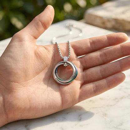 1" Stainless Steel Necklace Charms | Third Eye Vision | Peace Symbol | Finding Your Self | Yin & Yang | Moon Cat | Turtle Power | Flower of Life | | OM | Mystical Spiritual Protection, for Men & Women - style: Rings of Infinity