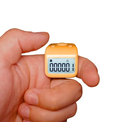Rechargeable Silent Finger Counter 6 Channels Digital Tasbih Tally Clicker with LED for Prayer Knitting Sports Gift - color: Yellow X