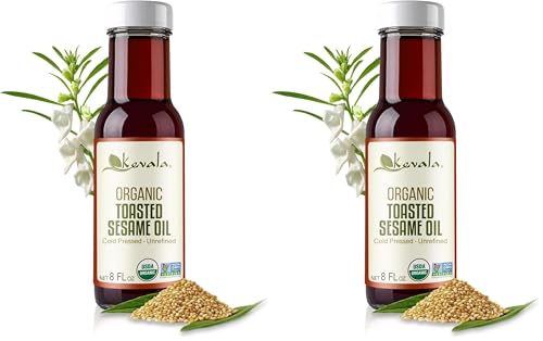 Kevala Organic Toasted Sesame Oil, 8 Ounce (Toasted Sesame oil, Organic, 8oz) (Pack of 2) - size: 8 Fl Oz (Pack of 2)