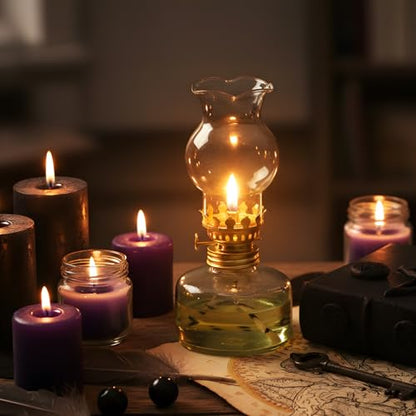 Yexiya Vintage Glass Kerosene Lamp Rustic Oil Lamp ,Modern Style - style: Modern Style