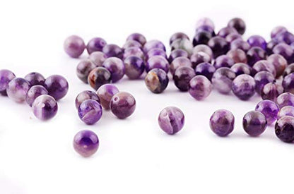 Natural Stone Beads 100pcs 8mm Amethyst Round Genuine Real Stone Beading Loose Gemstone Hole Size 1mm DIY Charm Smooth Beads for Bracelet Necklace Earrings Jewelry Making (Amethyst) - color: Amethyst Purple, size: 8mm
