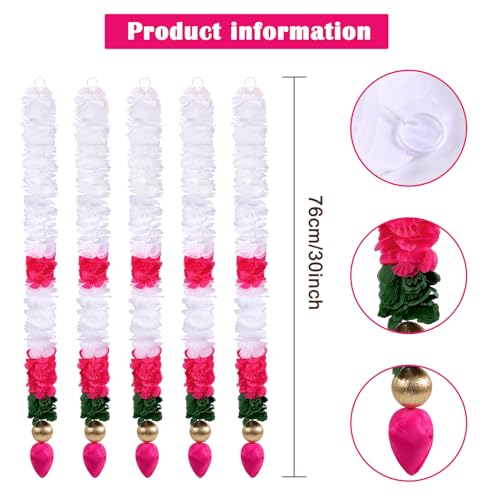 10 Pcs Diwali Decorations Artificial Jasmine Garland Toran Bandhanwar with Lotus Buds Traditional Indian Hanging Decor for Puja Pooja Diwali Wedding Housewarming (30 Inch)