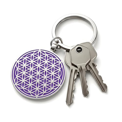 1" Stainless Steel Necklace Charms | Third Eye Vision | Peace Symbol | Finding Your Self | Yin & Yang | Moon Cat | Turtle Power | Flower of Life | | OM | Mystical Spiritual Protection, for Men & Women - style: Silver | Flower of Life Purple