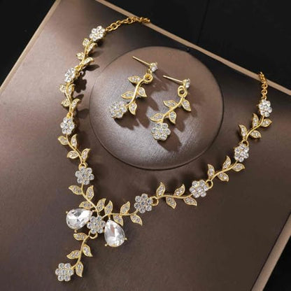 Kamirola Tiaras and Crowns for Women,Tiaras Earrings Necklace, Crystal Bridal Jewelry Set, Costume Party Halloween Prom Pageant Jewelry for Women(TR45) - color: Gold