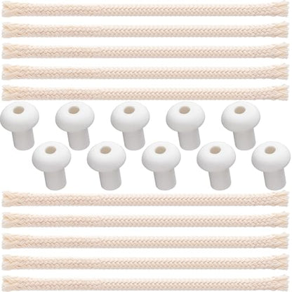 Oil Lamp Wicks, 10 Sets 0.5 Feet 1/4 Inch Round Cotton Wicks - size: 0.5 feet (1/4 inch)