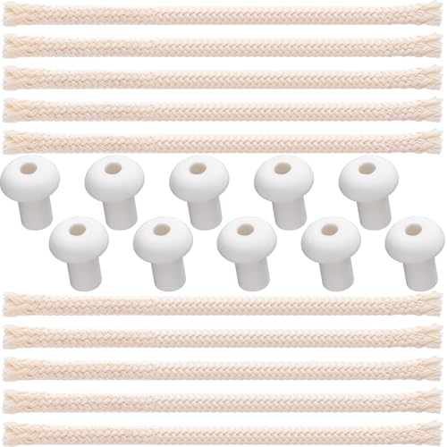 Oil Lamp Wicks, 10 Sets 0.5 Feet 1/4 Inch Round Cotton Wicks - size: 0.5 feet (1/4 inch)