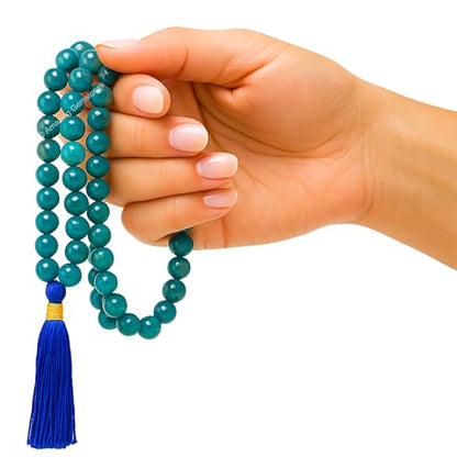 Amazing Gemstone Apatite Mala Beads - 108 Prayer Beads for Meditation and Mindfulness Practice, Handcrafted Mala Beads with Natural Gemstones for Spiritual Healing and Relaxation(Plain) - color: Apatite, style: Plain