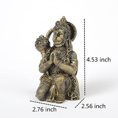 Hindu God Lord Flying-Hanuman Statue - Hanuman Mythological Figurine - color: Bronze