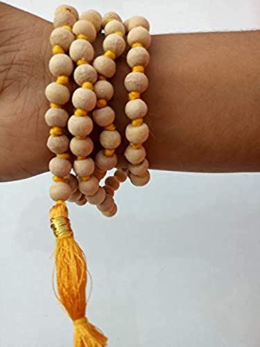 Sandalwood Scented Jaap mala 108+1 Beads Meditation Prayer Japa Mala Beads + Superior Grade Tulsi Wood