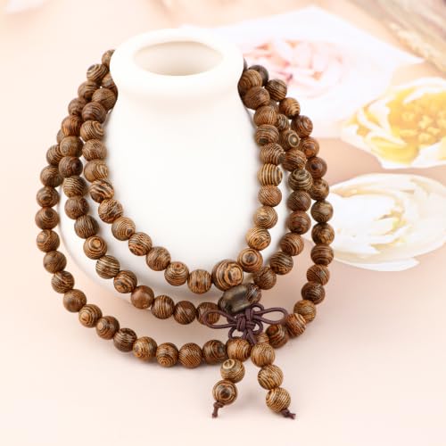 AD Beads 6mm 8mm 108 Prayer Mala Jasper Elastic Bracelet - Handmade Yoga Meditation Healing Power Energy Gifts for Unisex Adult. - color: Wenge Wood Jasper(Creativity)