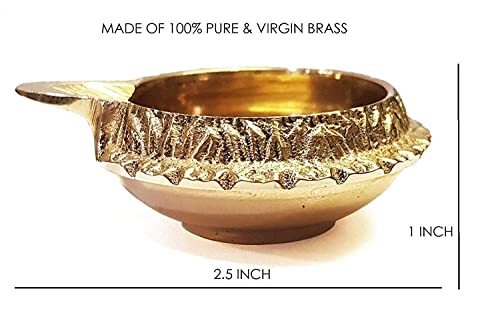 SATVIK Set of 2 - Pure Brass Kuber Diya for Diwali Decoration | Traditional Puja Oil Lamp for Home Temple | Brass Diya for Diwali Pooja & Festive Use - style: SET OF 2