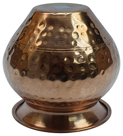 Indian Copper Large Kalash Lota Handmade Drinkware for Festival Puja