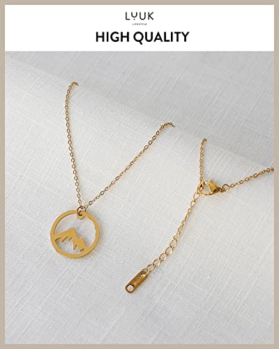 LUUK LIFESTYLE Dainty Stainless Steel Pendant Necklaces Silver Gold Rose - color: Gold, size: Summit