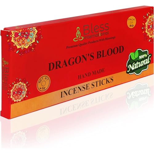 Bless-Organic-Dragons-Blood 100%-Natural-Handmade-Incense-Sticks - color: Dragons Blood, size: 80 Sticks (4.20 OZ/120 GM)