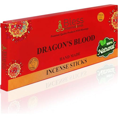 Bless-Organic-Dragons-Blood 100%-Natural-Handmade-Incense-Sticks - color: Dragons Blood, size: 80 Sticks (4.20 OZ/120 GM)