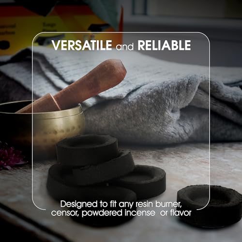 10 Charcoal Tablets by Sunlight Charcoal– Quick Light Coal Tablets – Charcoal Disks – 33 mm Coal Rolls – Pack of 10 Coal Briquettes – Slow Burn - Instant Lighting (Roll of Charcoal Discs) - size: 10 count (Pack of 1)
