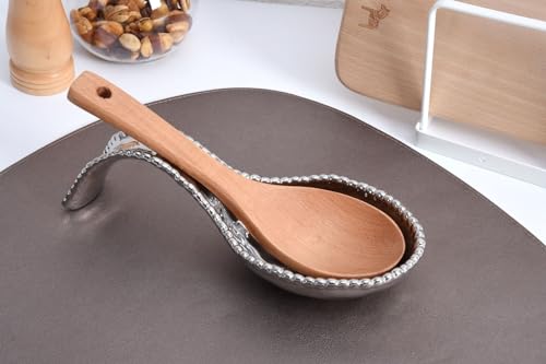 Pampa Bay Golden Salerno Titanium-Plated Porcelain Spoon Rest (Silver) - color: Silver
