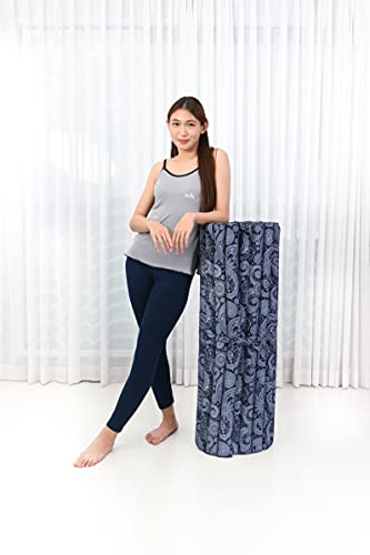 Leewadee Wide Thai Roll Mat 75 x 39 inches Kapok Firm - color: Cbt1 - Blue, size: L: 75x39"