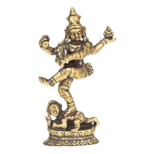 Mini Pocket Buddha Statue - Small Cute Tibetan Nepal Four-armed Tara Buddha Figurine - Copper Bronze Retro Style Handmade for Home Decor - size: E