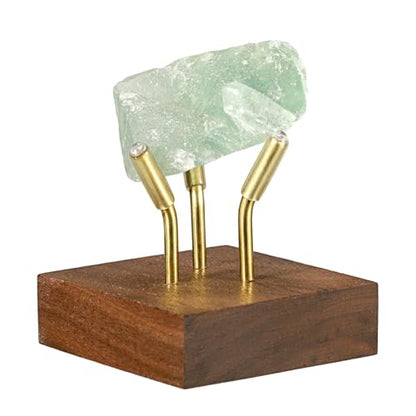 Hipiwe Metal Arm Display Stand Easel with Wooden Base Decorative Display for Sphere Crystal Ball Mineral Geodes Rock Agate Small Collectibles, Medium - size: Medium