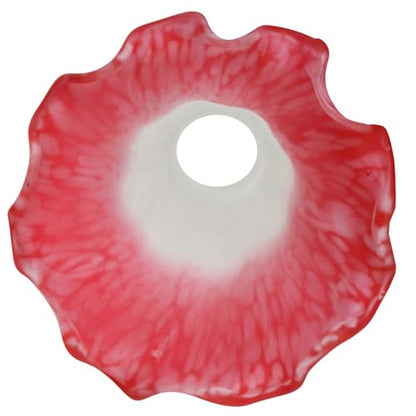 Bieye LS06S Lily Flower Blown Glass Lampshade (White Red, Opening I.D. 0.87" x O.D. 1") - color: White Red, size: Small I.D. 0.87" x O.D. 1"