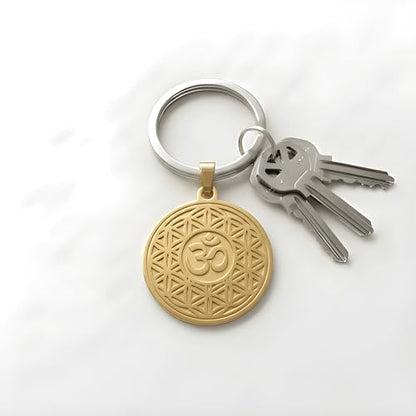 1" Stainless Steel Necklace Charms | Third Eye Vision | Peace Symbol | Finding Your Self | Yin & Yang | Moon Cat | Turtle Power | Flower of Life | | OM | Mystical Spiritual Protection, for Men & Women - style: OM Flowering Gold