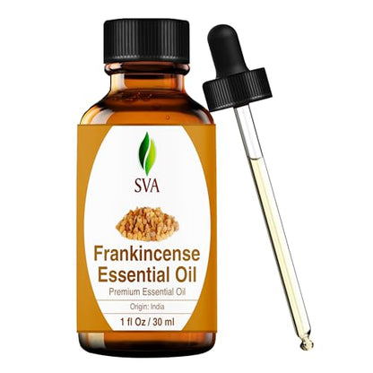 SVA Frankincense Essential Oil, Glass Bottle with Dropper, 1 Fl Oz (30 ml) - size: 1 Fl Oz (Pack of 1)