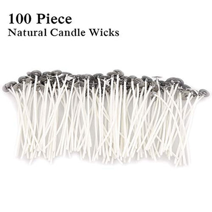 EricX Light 100pcs Candle Wick,3.5" Pre-Waxed Cotton Core for Candle Making - size: 3.5 inch