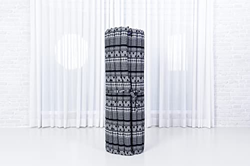 Leewadee Wide Thai Roll Mat 75 x 39 inches Kapok Firm - color: Cbt3 - Black, size: L: 75x39"