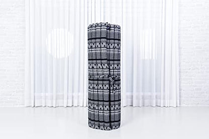 Leewadee Wide Thai Roll Mat 75 x 39 inches Kapok Firm - color: Cbt3 - Black, size: L: 75x39"
