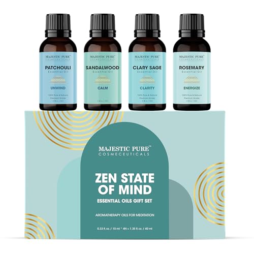 Majestic Pure Zen State of Mind Essential Oil Gift Set - Pack of 4 - size: 0.3 Fl Oz (Pack of 4)