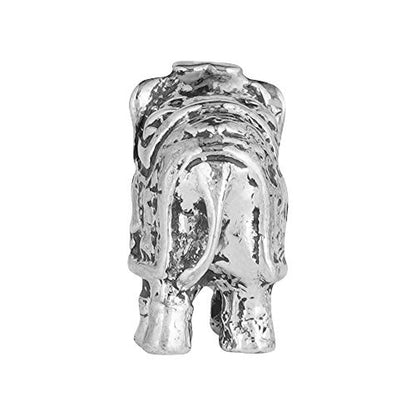 DHRUVS COLLECTION 925 Pure Silver Solid Elephant in Oxidized Finish for Home Temple, Divine God Idol for Pooja Room, Laxmi Ganesh Statue for Gift, Good Luck Gift (15 Gram)