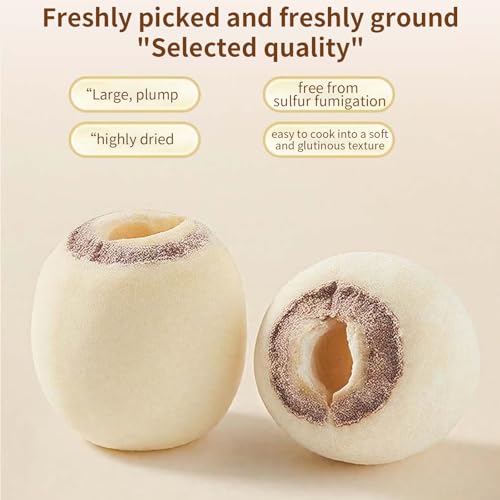 Baihuatang Natural Lotus Seeds for Tea Porridge Natural Dried White Lotus Seeds (Lian Zi) - 300g Herbal Tea & Cooking Ingredient, Perfect for Porridge, Soup, and Traditional Recipes 莲子 百合银耳莲子羹原料