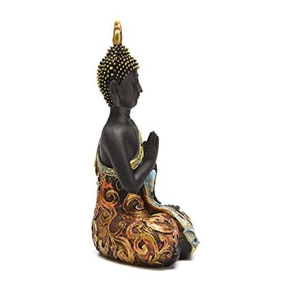 BRASSTAR Resin Thai Buddha Statue Feng Shui Buddha Sculpture Home Art Decor Luck Wealth Gift Collection TQGJPT420 - size: Medium