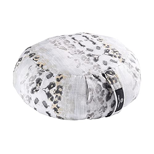 Hugger Mugger Zafu Meditation Cushion - Support in Cross-Legged Sitting, Buckwheat filled, Durable Fabric, Convenient Handle, Handmade in USA - color: Wild Sky