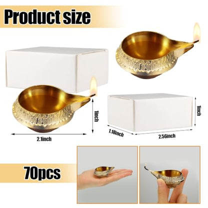 Retisee 70 Pcs Brass Diyas for Diwali, Diya Lamps for Pooja & Return Gifts