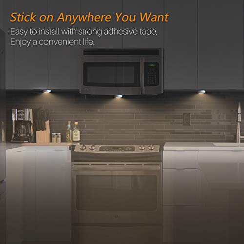 STAR-SPANGLED 2.8” LED Puck Lights Under Cabinet AAA Battery, 5 Pack Warm - color: Warm White