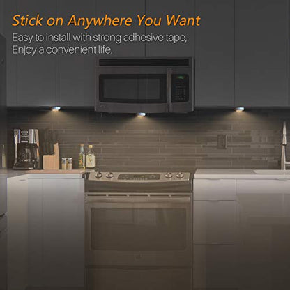 STAR-SPANGLED 2.8” LED Puck Lights Under Cabinet AAA Battery, 5 Pack Warm - color: Warm White
