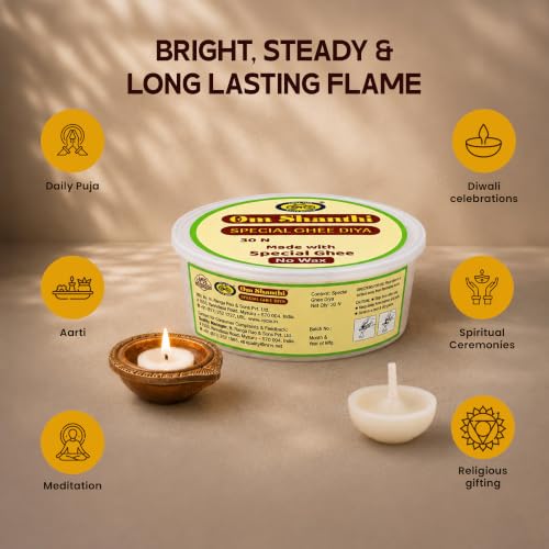 Cycle Om Shanthi Pure Cow Ghee Diya – 30 Diya Ghee Wicks