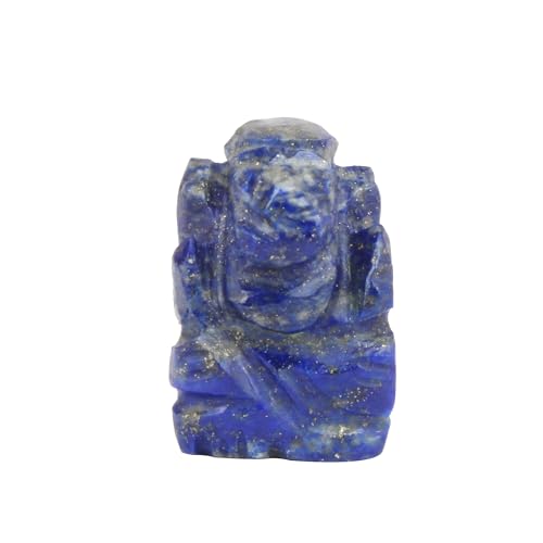 Rudra Empire Lapis Lazuli Stone Ganesha Statue Pocket Ganesh Statue for Car Dash Board Handcarved