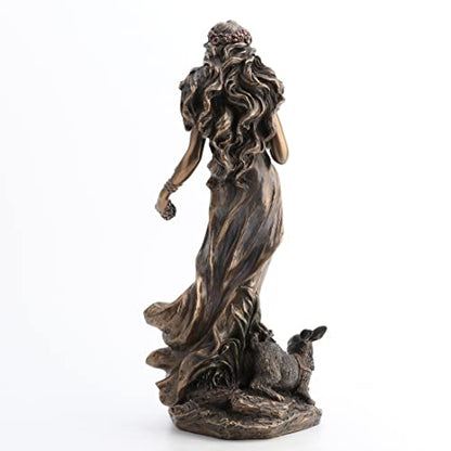 10.38 Inch Ostara - Germanic Goddess of Easter Cold Cast Bronze Statue