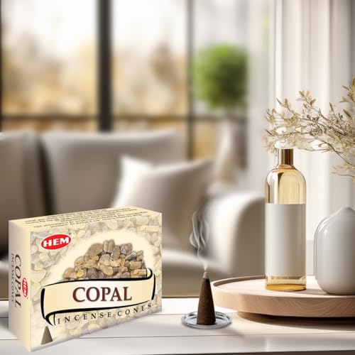 HEM Copal Incense Cones – Pack of 120 Cones (10 Boxes) – Natural Long-Lasting Aroma for Aromatherapy, Cleansing, Stress Relief & Home Fragrance