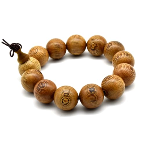 Zen Dear Unisex Natural Wenge Wood Mala Prayer Beads Necklace Bracelet Beads Meditation Buddhist Japa Rosary Mala Bead Yoga - style: 18mm 13 beads