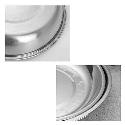 4 Pack Stainless Steel Dinner Plates, 9.45 in Round Camping Dish
