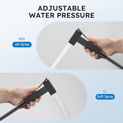 Arofa Built-in Hot and Cold Bidet Sprayer, Hands-Free Control, Matte Black - color: Black, size: Built-in Hot & Cold Water Modes-Square