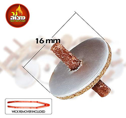 Ner Mitzvah Round Floating Wicks, Cotton Wicks and Cork Disc Holders for Oil Cups, Bonus Wick Removal Tweezers - 100 Count (Approx) - size: 1 Pack
