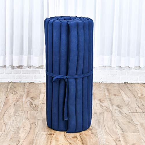 Leewadee Thai Roll Mat 75 x 28 inches Kapok Firm - color: Cl44 - Blue, size: M: 75x28"