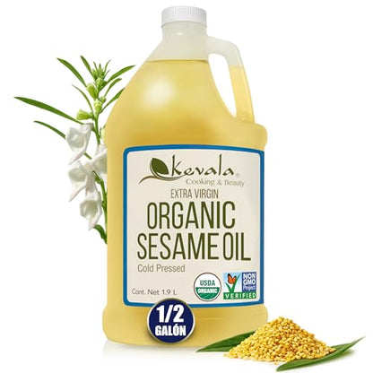 Kevala Organic Extra Virgin Sesame Oil – 64 oz, Body Care and Hair Care - size: 64 Fl Oz (Pack of 1)